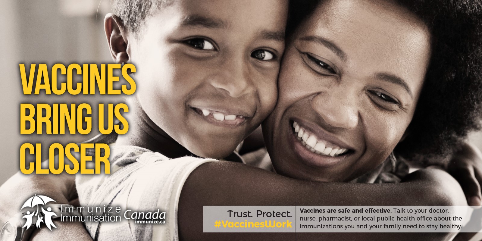 Vaccines bring us closer together - National Immunization Awareness Week - immunize.ca/niaw