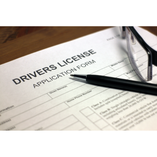 Driver's license application form