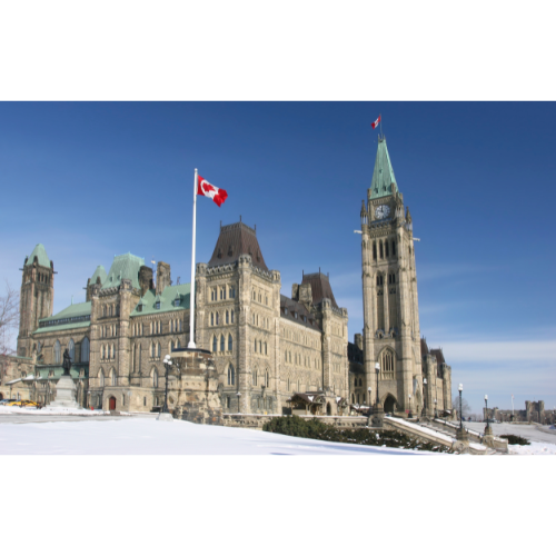 Parliament of Canada in winter