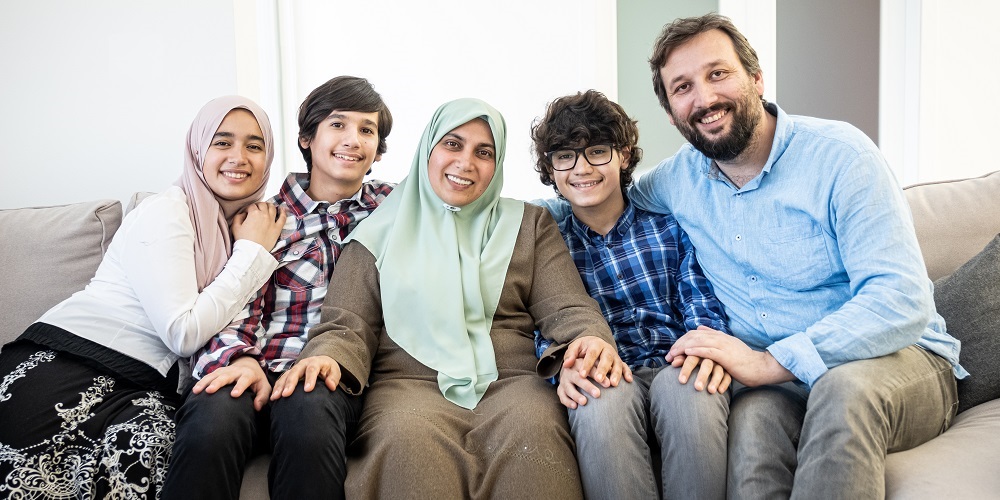 Photo of smiling family