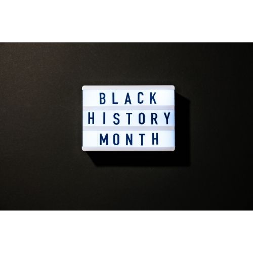 Sign that reads "Black History Month"