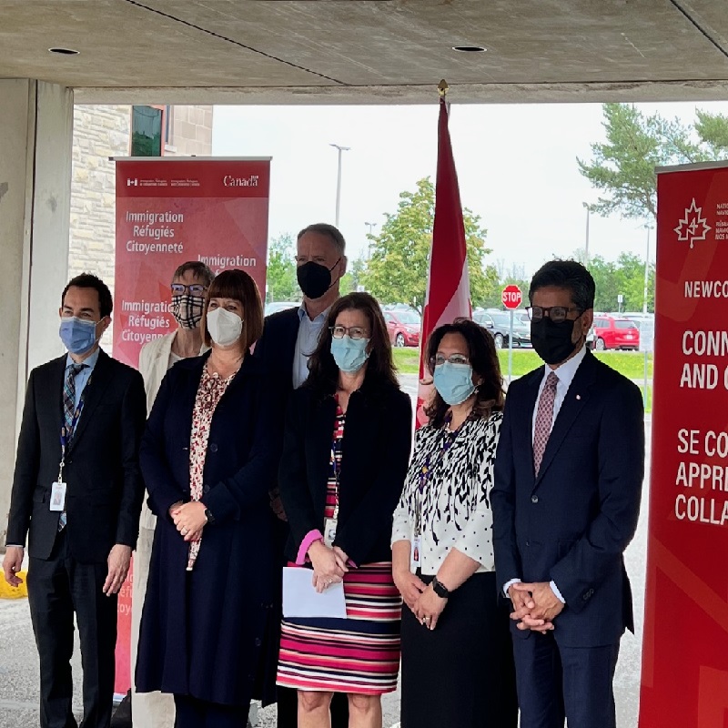 Photo of masked speakers from N4-CHEO event with IRCC