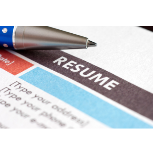 Image of resume and a pen