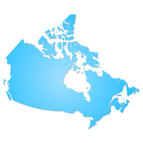 Blue icon or map of Canada