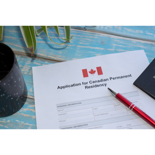 Photo of paper that says "Application for Canadian Permanent Residency"