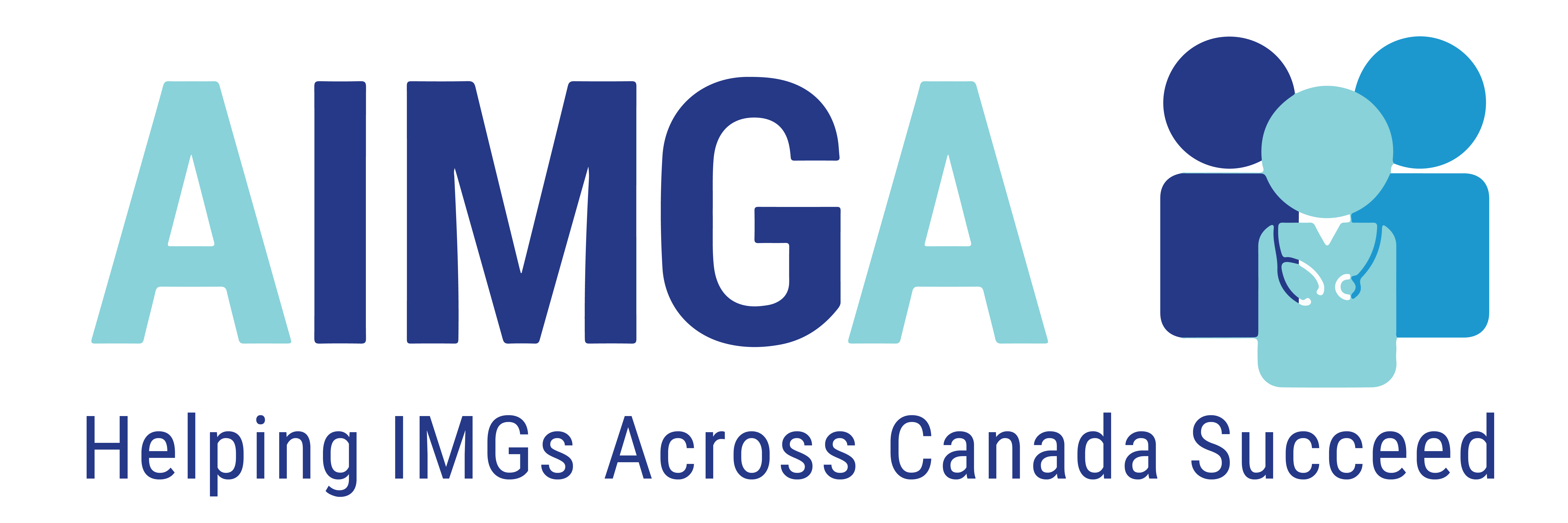 Logo that reads: "AIMGA: Helping IMGs Across Canada Succeed"