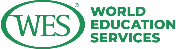 Logo that reads "WES - World Education Servies" in green on white background